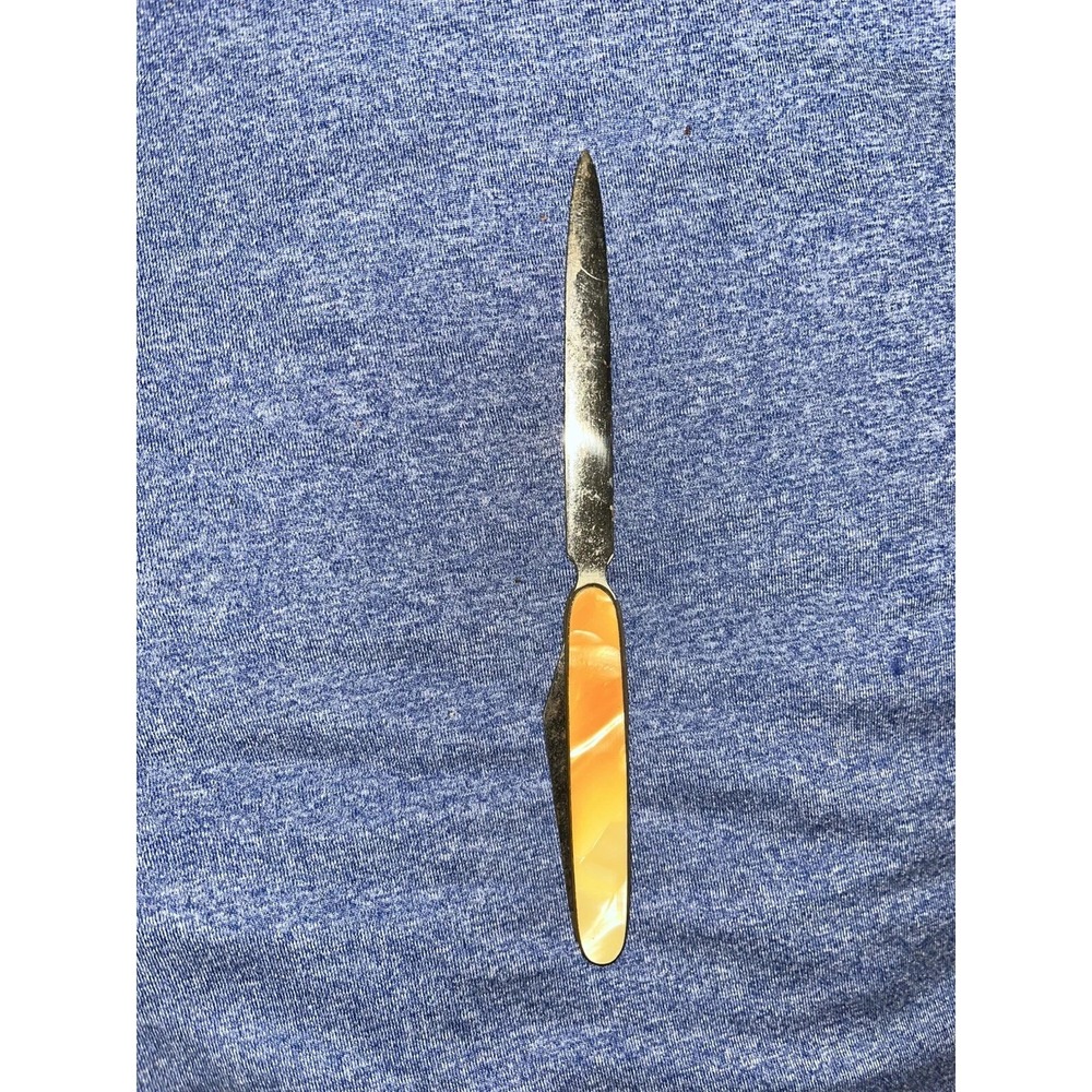 Vintage Rare Chester Brown Beans Co Mail Letter Opener With Pearl Handled Knife